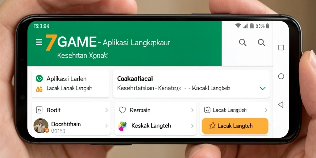 Tampilan antarmuka aplikasi 7GAME dalam pelacakan langkah.