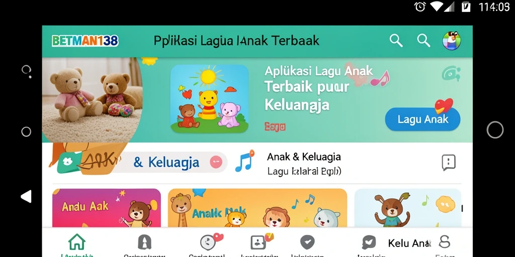 Tampilan antarmuka aplikasinya yang ceria dan ramah anak.