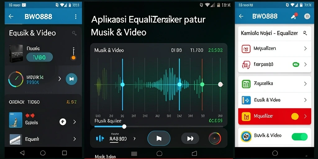 Antarmuka pengguna BWO888 dengan fitur Equalizer yang canggih.