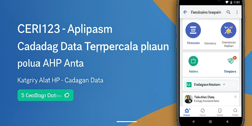 Tampilan antarmuka aplikasi CERI123 untuk cadangan data yang intuitif.