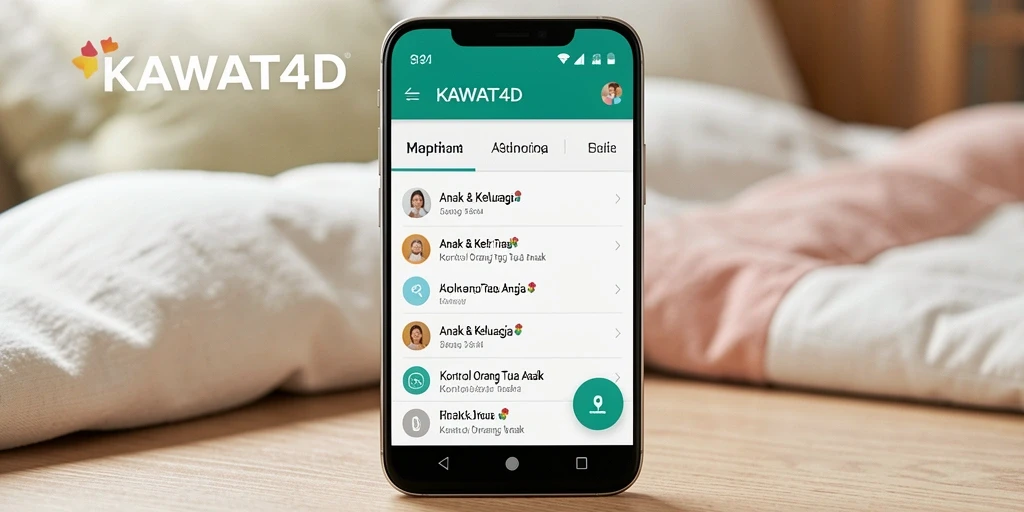 Screenshot antarmuka KAWAT4D dengan fitur kontrol orang tua yang jelas.