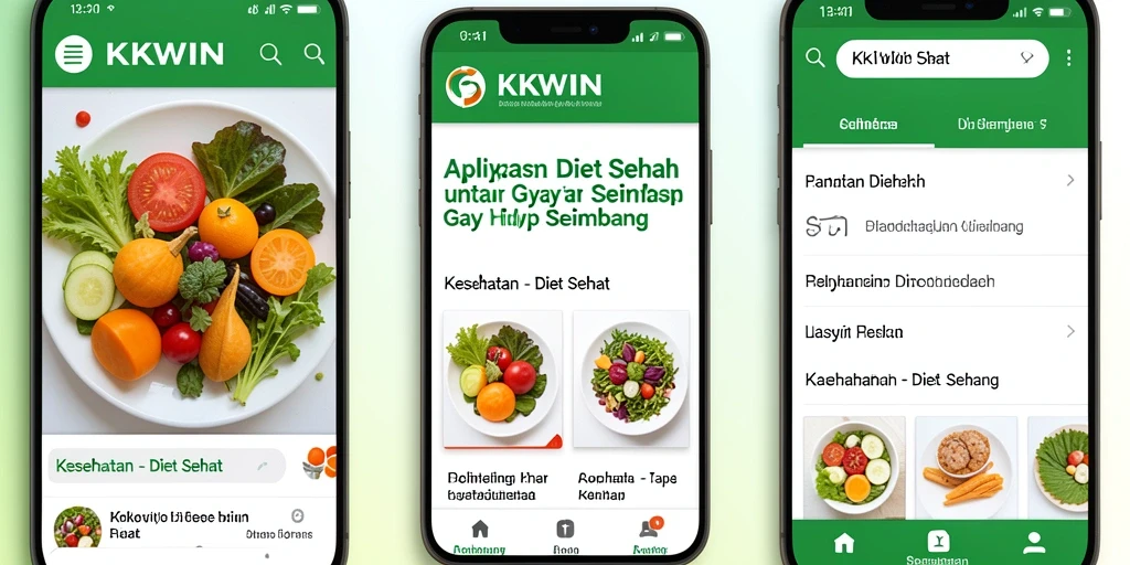 Antarmuka intuitif KKWIN untuk diet sehat yang menyenangkan.