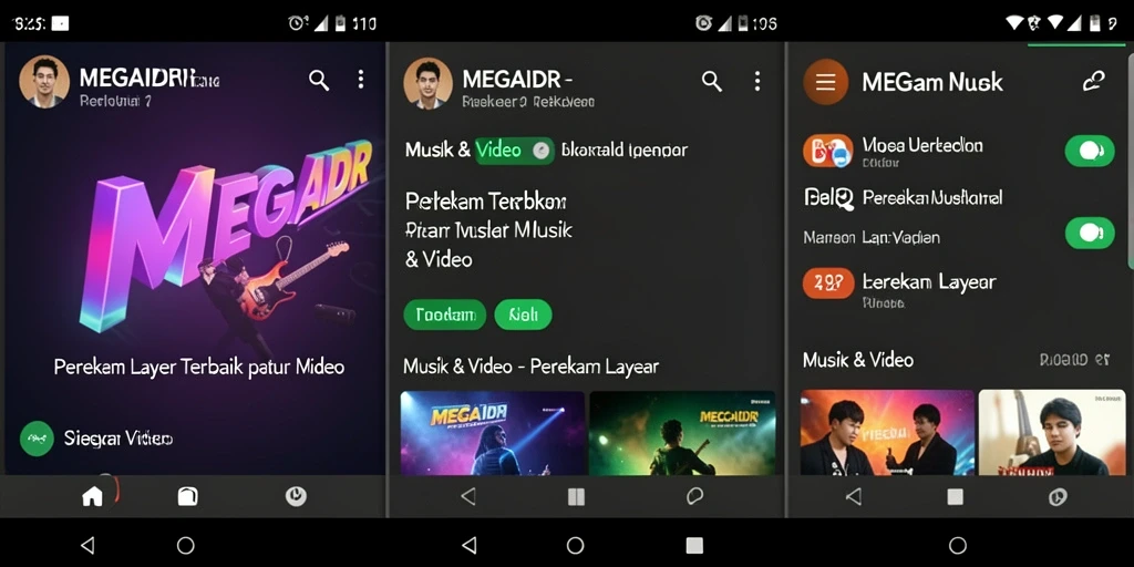 Antarmuka MEGAIDR untuk perekaman layar yang intuitif.