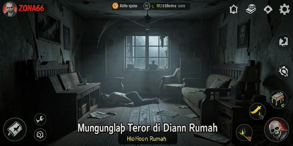 Antarmuka menakutkan dalam game ZONA66 yang bikin merinding.